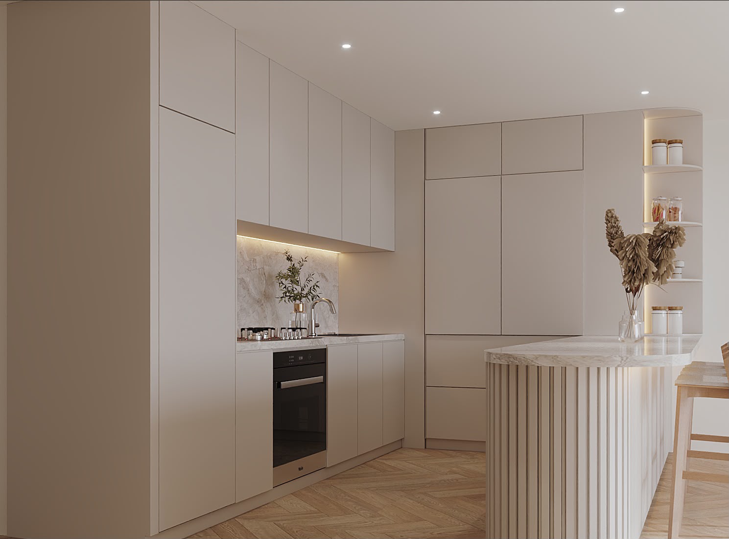 08_Modern_Beige_Kitchen_Side_View
