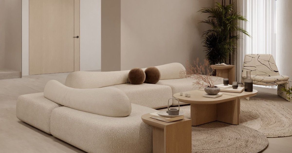 Minimalist living room design Dubai
